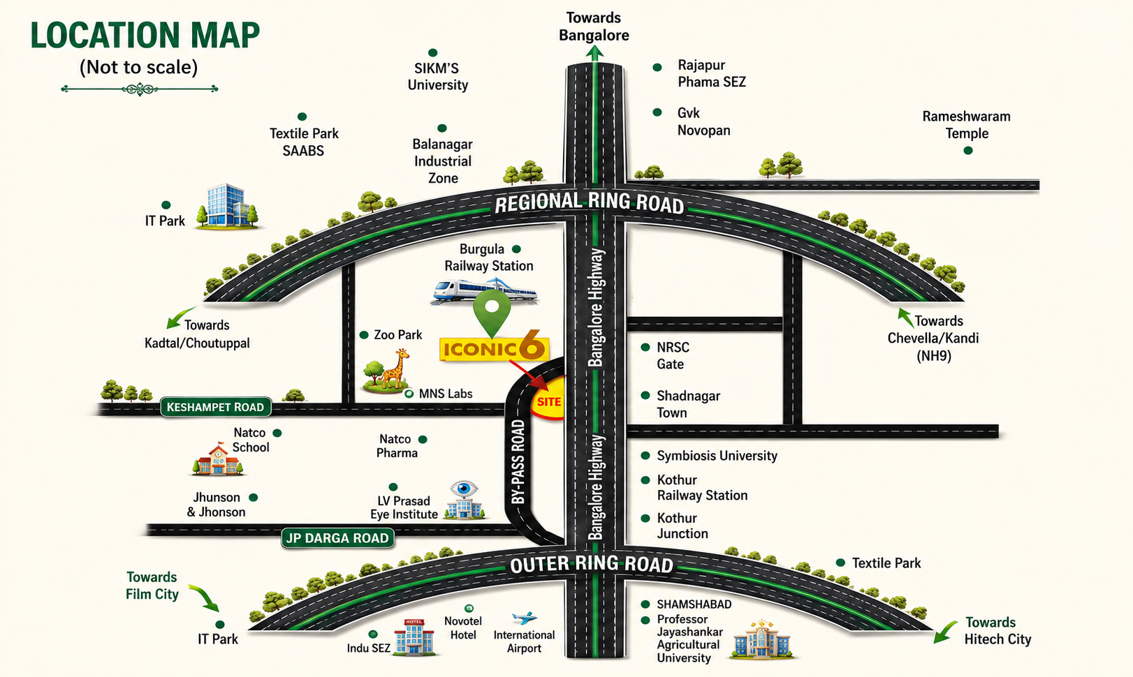Shadnagar Bengaluru Highway location map