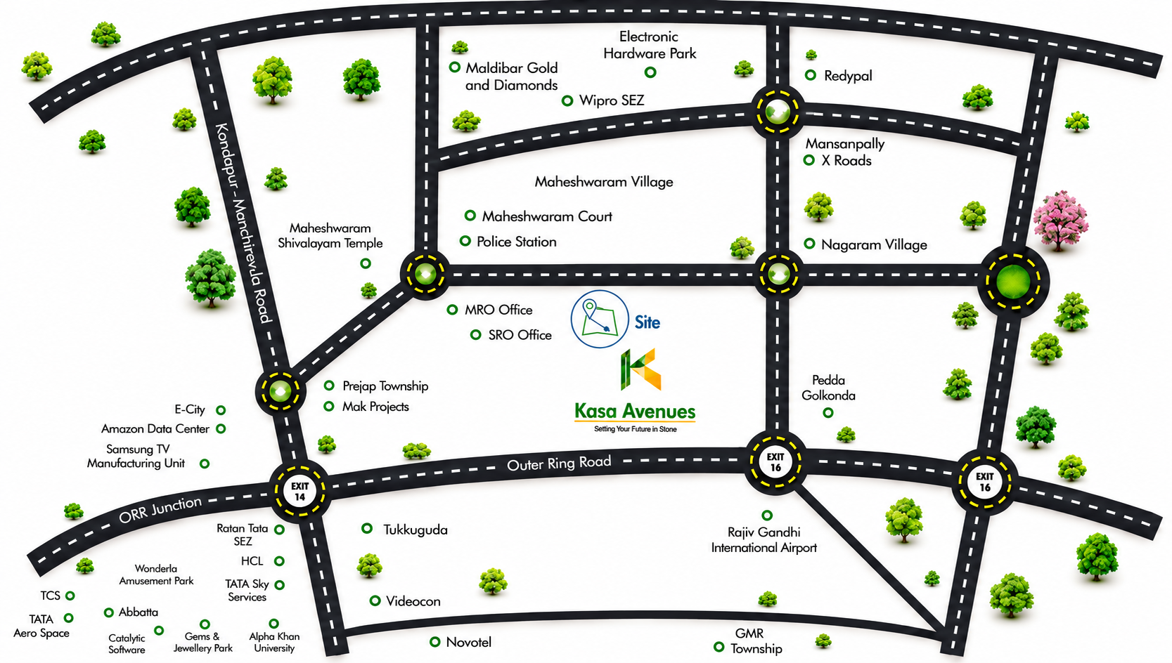 Highland Maheshwaram location map