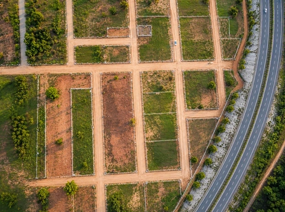 Aerial view of a Kasa Avenues plot layout